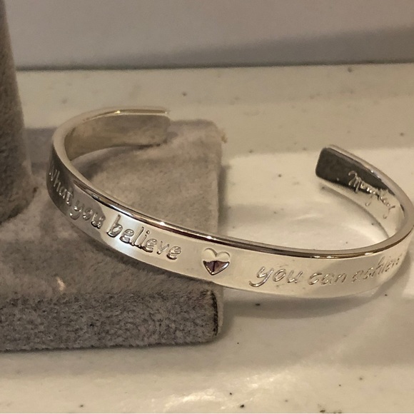 Set of 2 Mary Kay Cuff Bracelets- inspirational engraving - silver tone - Picture 8 of 12
